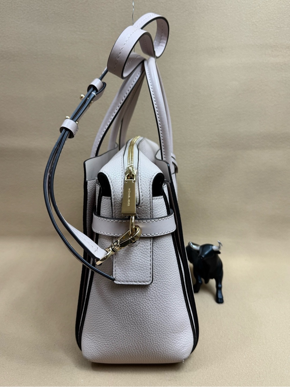 Michael Kors Pebbled Leather Satchel in White - Picture 6 of 16
